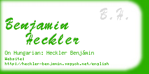 benjamin heckler business card